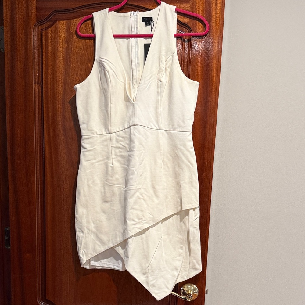 NBD Cream Asymmetrical Dress
